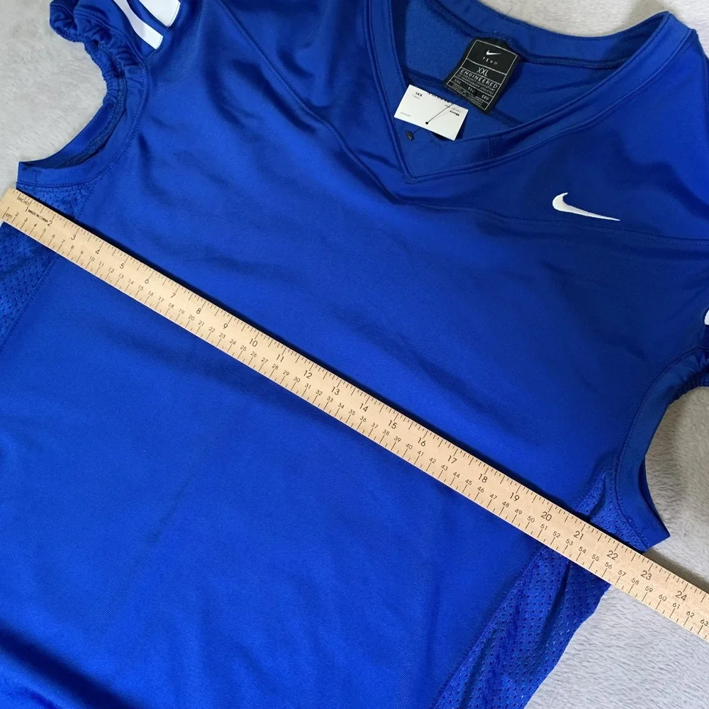 Nike Team Football Jersey Mens 2XL Blue Short Sleeve Performance CI3767-494 NEW
